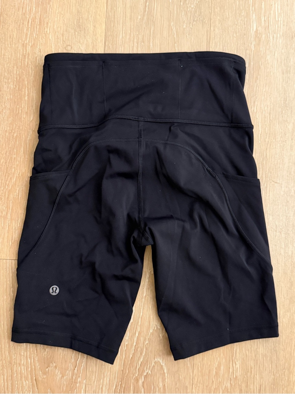 lululemon athletica Black High-Rise Bike Shorts with Logo
